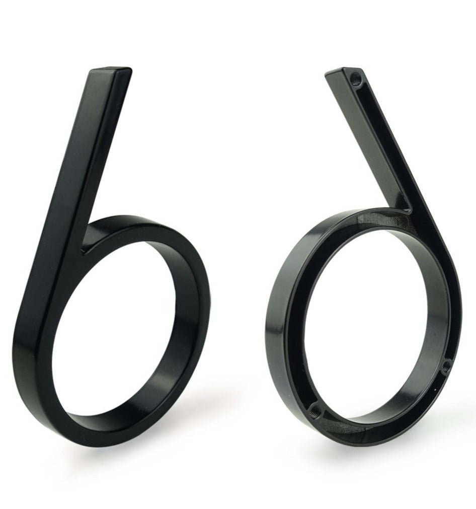 Skanto | Royelux Modern House Numbers - Stainless Zinc Alloy, Black Finish, 5" Height