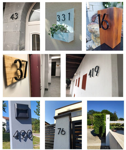 Skanto | Royelux Modern House Numbers - Stainless Zinc Alloy, Black Finish, 5" Height