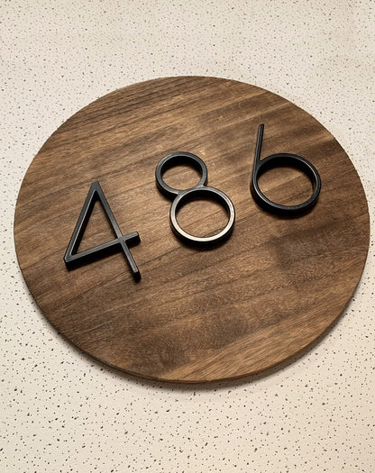 Skanto | Royelux Modern House Numbers - Stainless Zinc Alloy, Black Finish, 5" Height