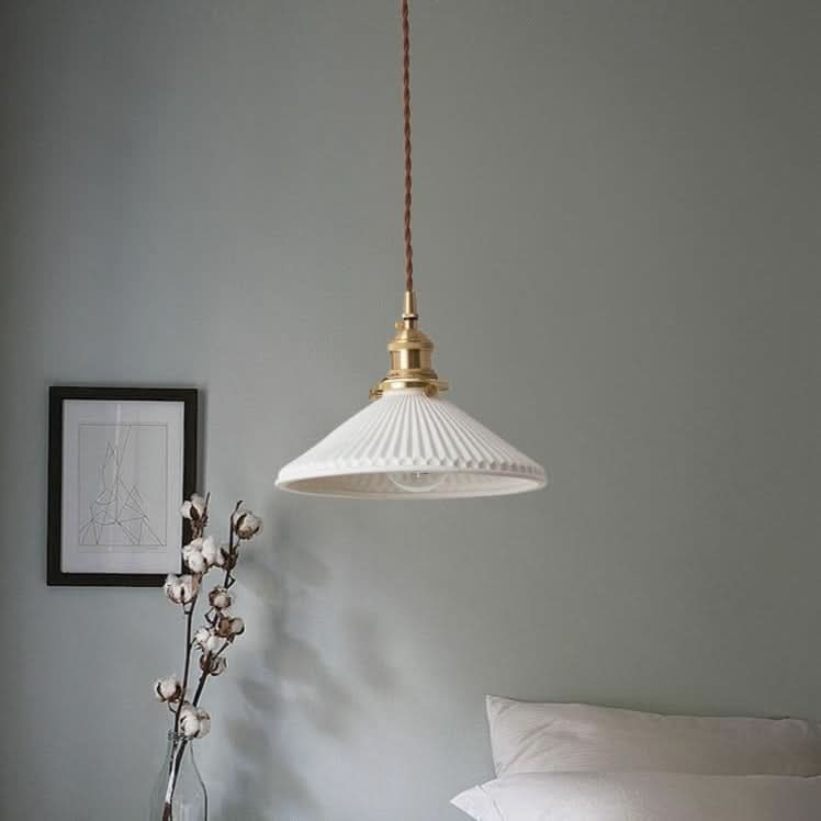 BowLift | Scandinavian White Ceramic Pendant Light