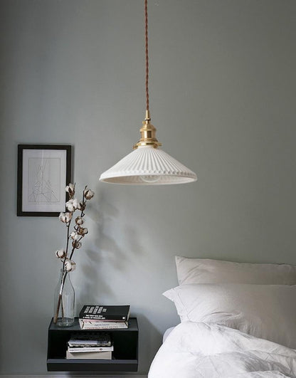 White Ceramic Pendant Light | Karnz