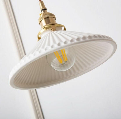 BowLift | Scandinavian White Ceramic Pendant Light