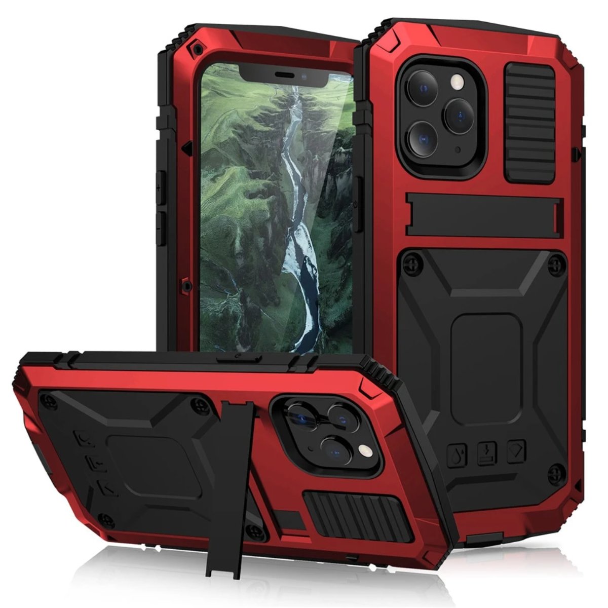 Skanto | Protective Shockproof Tempered Glass Metal Case for iPhone