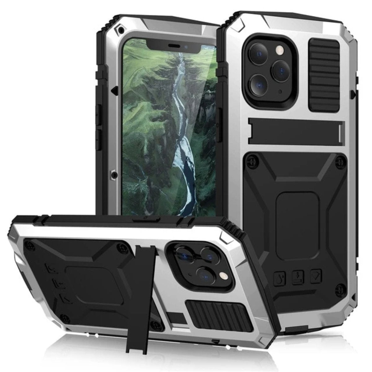Skanto | Protective Shockproof Tempered Glass Metal Case for iPhone