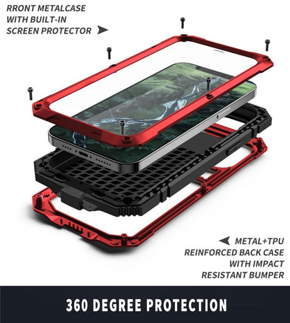 Skanto | Protective Shockproof Tempered Glass Metal Case for iPhone