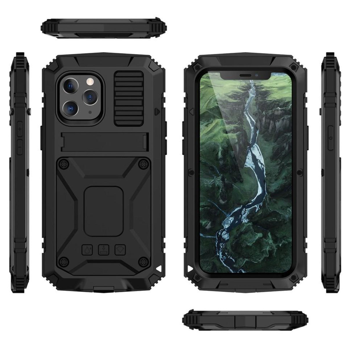 Skanto | Protective Shockproof Tempered Glass Metal Case for iPhone