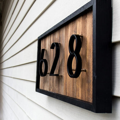 Skanto | Royelux Modern House Numbers - Stainless Zinc Alloy, Black Finish, 5" Height
