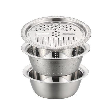 BowLift | 3in1 Stainless Steel Vegetable Slicer with Drain Basket