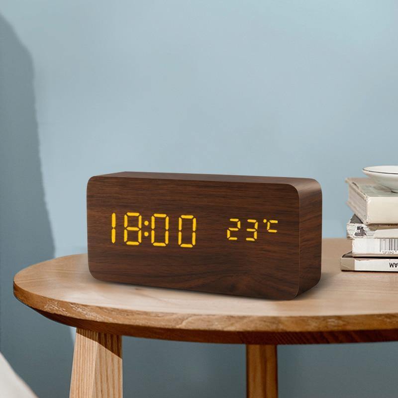 Skanto | Wooden LED Alarm Clock Cube