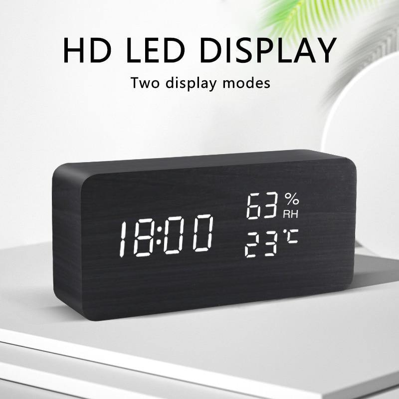 Skanto | Wooden LED Alarm Clock Cube