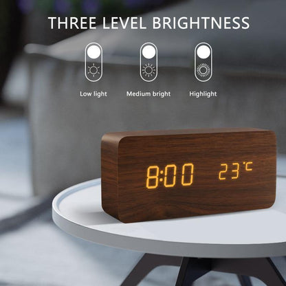 Skanto | Wooden LED Alarm Clock Cube