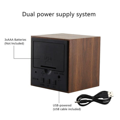 Skanto | Wooden LED Alarm Clock Cube