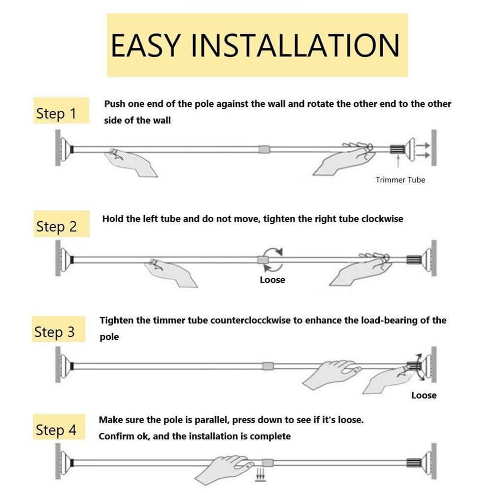 Adjustable Clothes Hanger Easy Install Rod | Skanto