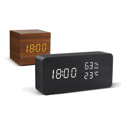 Skanto | Wooden LED Alarm Clock Cube