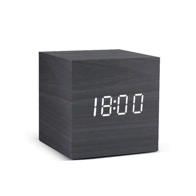 Skanto | Wooden LED Alarm Clock Cube