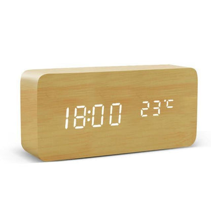 Skanto | Wooden LED Alarm Clock Cube