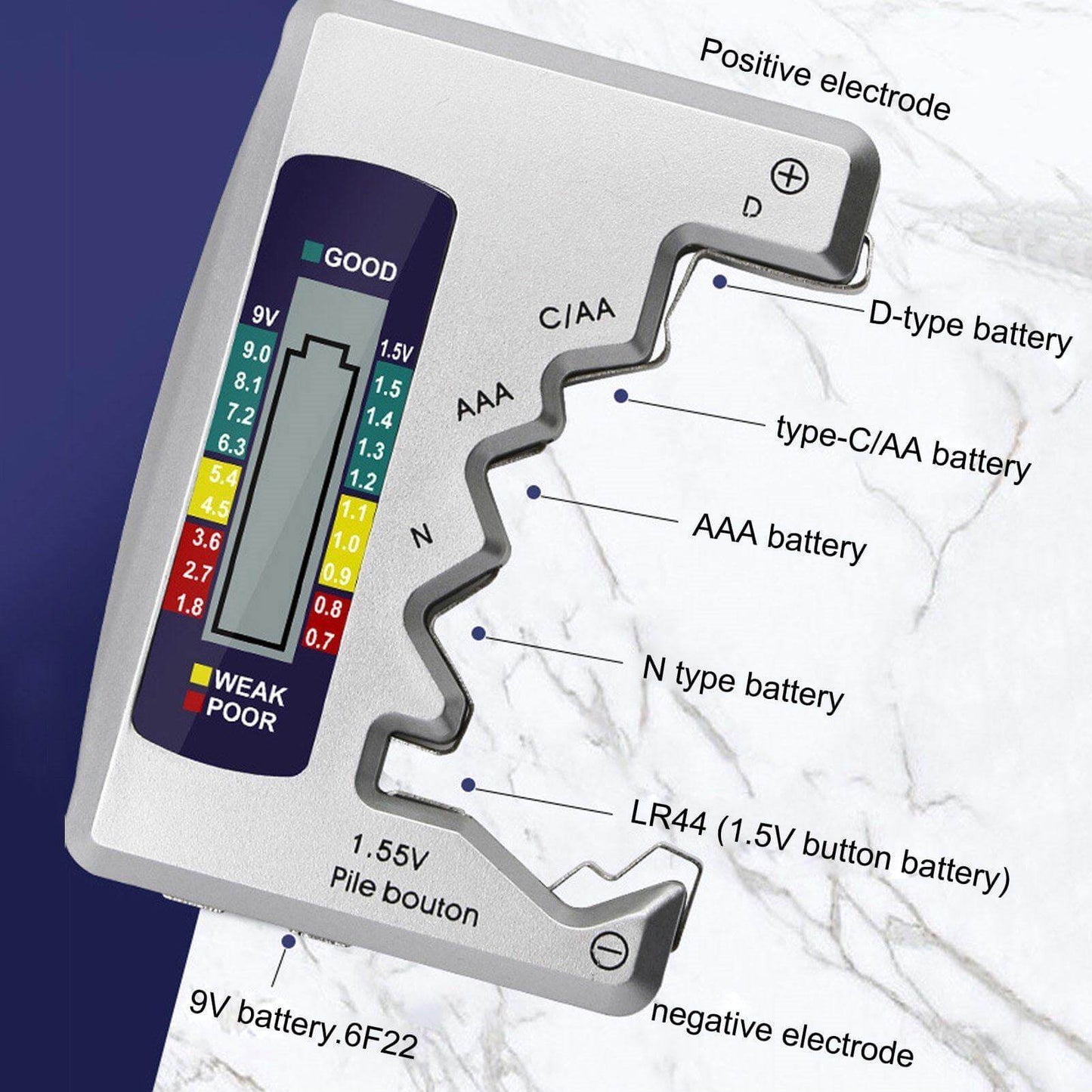 Skanto | Universal LCD Battery Capacity Tester