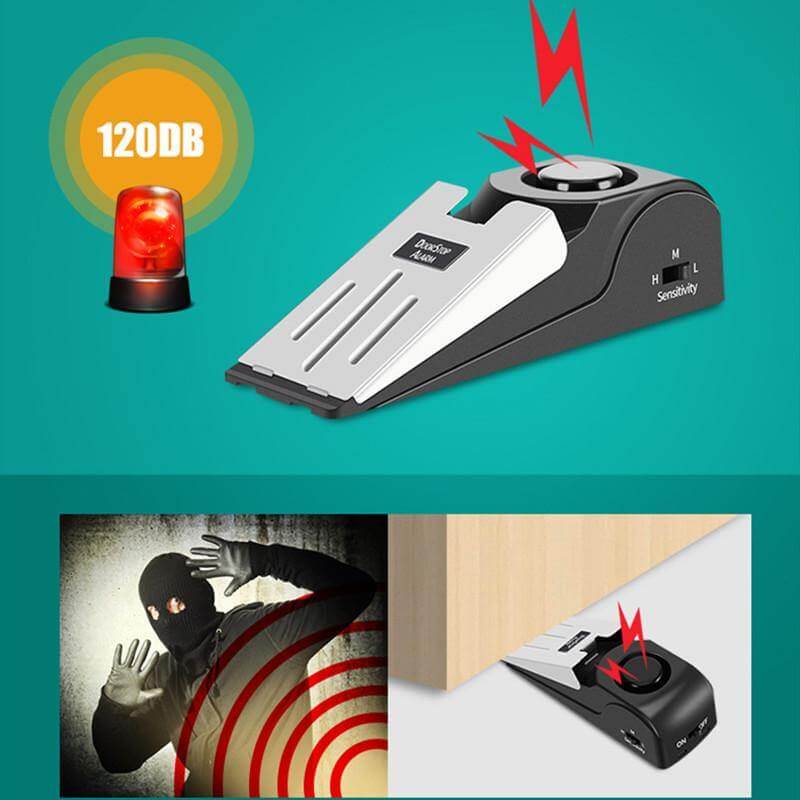Portable wireless alarm door stopper | Brehn