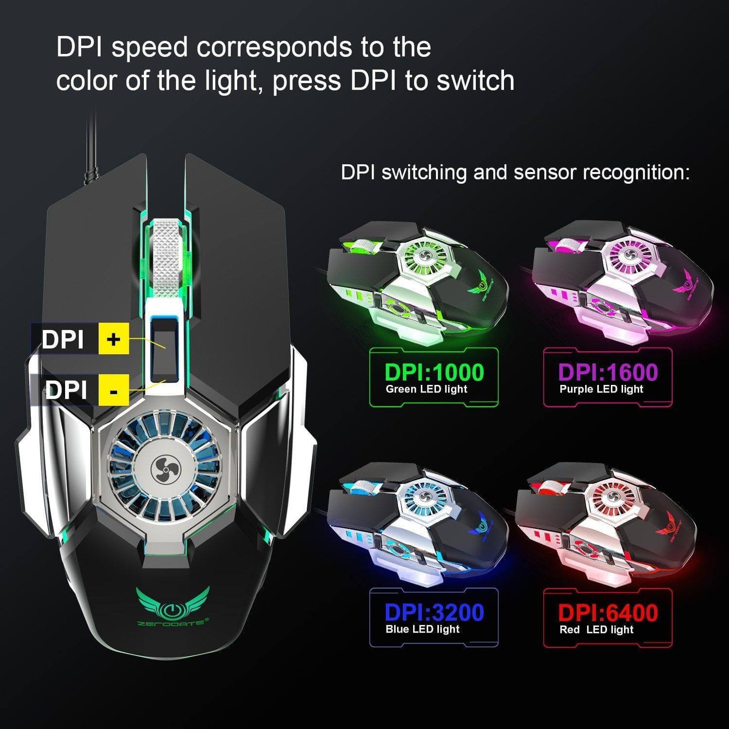 Skanto | Cooling USB Fan Gaming Mouse