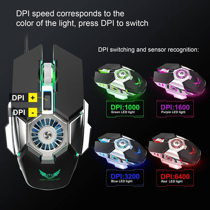 Skanto | Cooling USB Fan Gaming Mouse