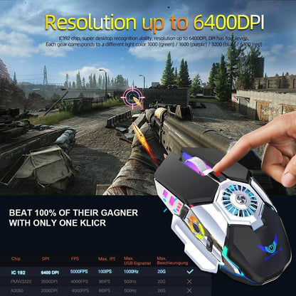 Skanto | Cooling USB Fan Gaming Mouse