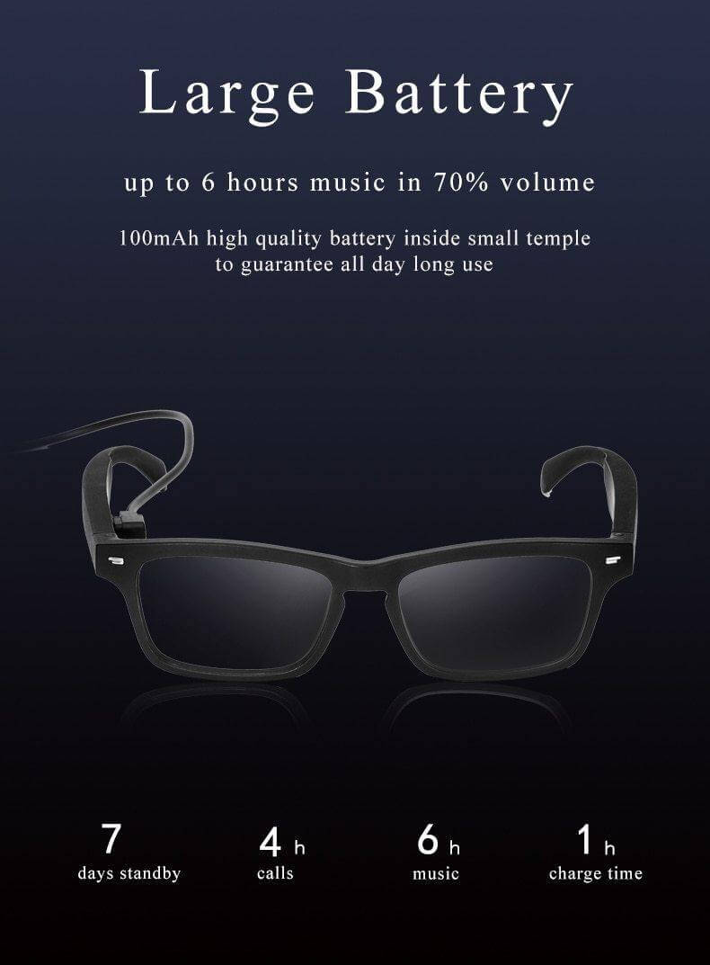 Smart Bluetooth Built-in Speaker Headset Glasses | Bowlift