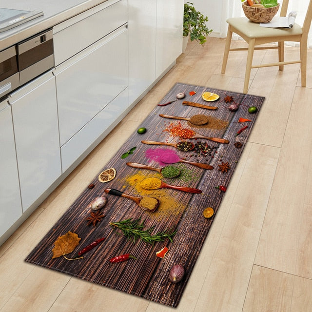 Skanto | CookEase Mat with Food Theme | Non-Slip & Water-Repellent | Comfort Mat for Kitchen & Household
