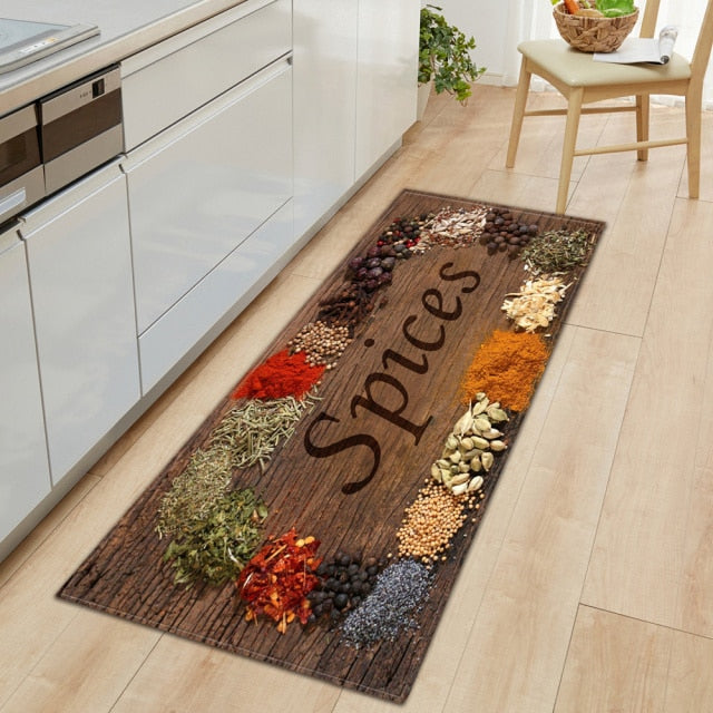 Skanto | CookEase Mat with Food Theme | Non-Slip & Water-Repellent | Comfort Mat for Kitchen & Household