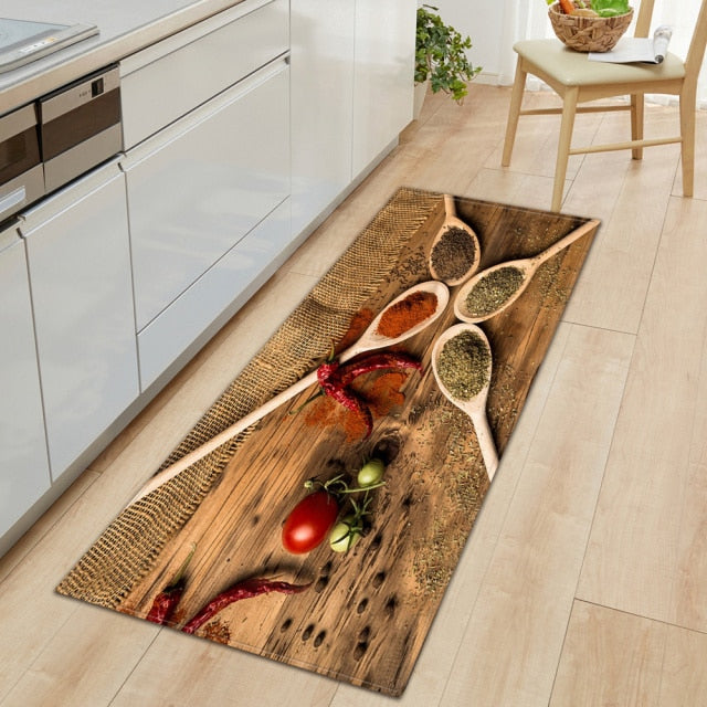 Skanto | CookEase Mat with Food Theme | Non-Slip & Water-Repellent | Comfort Mat for Kitchen & Household
