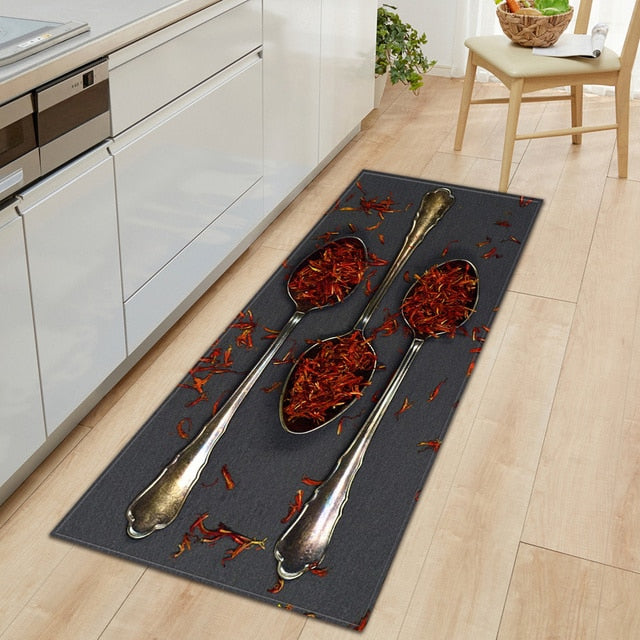 Skanto | CookEase Mat with Food Theme | Non-Slip & Water-Repellent | Comfort Mat for Kitchen & Household