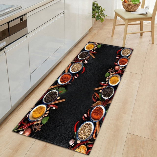 Skanto | CookEase Mat with Food Theme | Non-Slip & Water-Repellent | Comfort Mat for Kitchen & Household