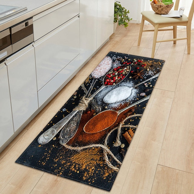 Skanto | CookEase Mat with Food Theme | Non-Slip & Water-Repellent | Comfort Mat for Kitchen & Household