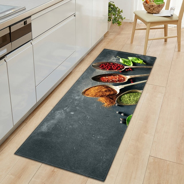 Skanto | CookEase Mat with Food Theme | Non-Slip & Water-Repellent | Comfort Mat for Kitchen & Household
