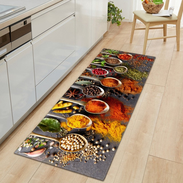 Skanto | CookEase Mat with Food Theme | Non-Slip & Water-Repellent | Comfort Mat for Kitchen & Household
