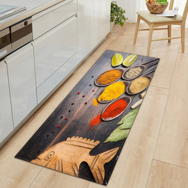 Skanto | CookEase Mat with Food Theme | Non-Slip & Water-Repellent | Comfort Mat for Kitchen & Household