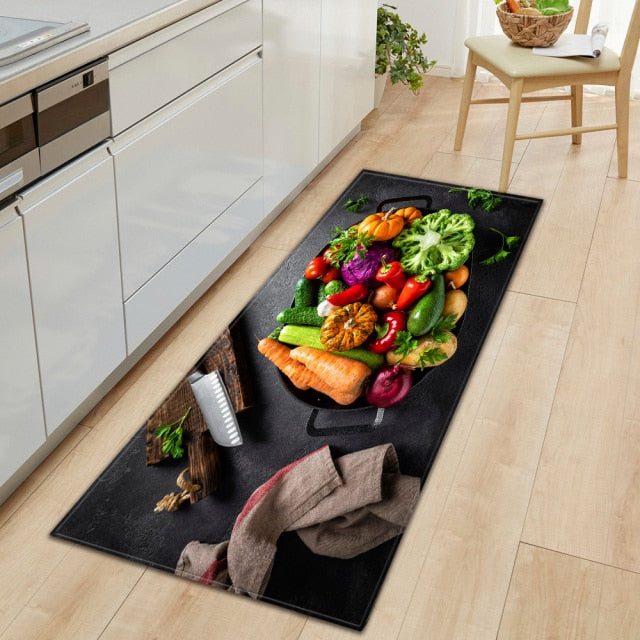 Skanto | CookEase Mat with Food Theme | Non-Slip & Water-Repellent | Comfort Mat for Kitchen & Household