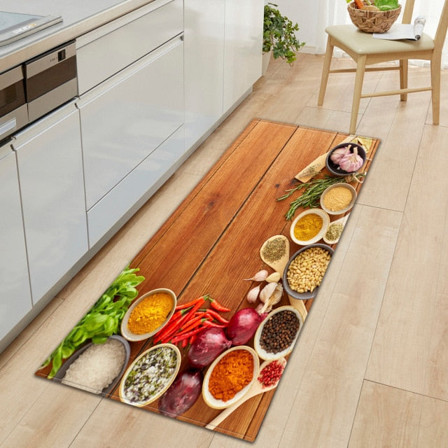 Skanto | CookEase Mat with Food Theme | Non-Slip & Water-Repellent | Comfort Mat for Kitchen & Household