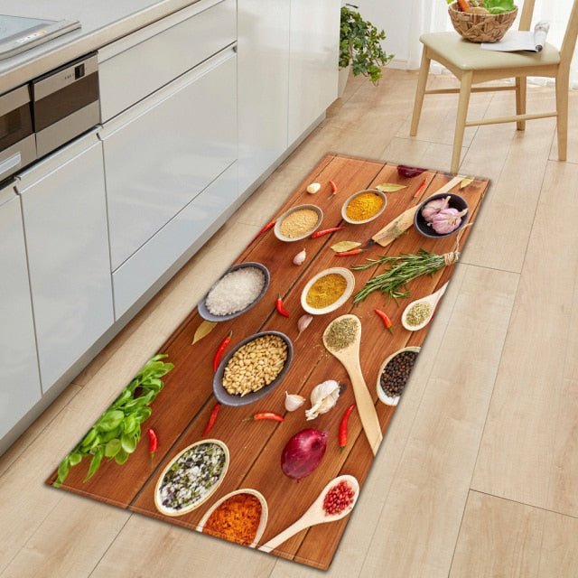 Skanto | CookEase Mat with Food Theme | Non-Slip & Water-Repellent | Comfort Mat for Kitchen & Household