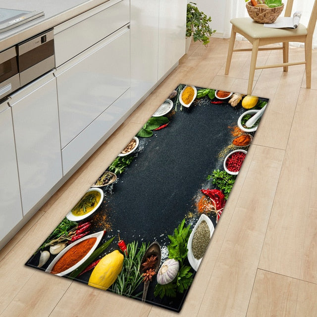 Skanto | CookEase Mat with Food Theme | Non-Slip & Water-Repellent | Comfort Mat for Kitchen & Household