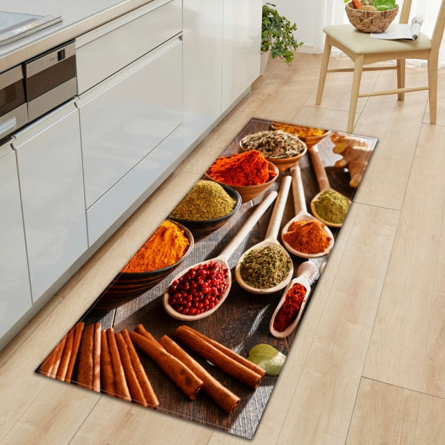 Skanto | CookEase Mat with Food Theme | Non-Slip & Water-Repellent | Comfort Mat for Kitchen & Household