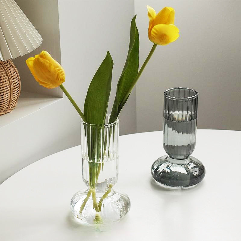 Glass Striped Cylinder Vase | Skanto