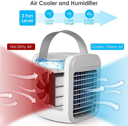 Skanto | Mini Air Cooler with Fast Ventilation, USB Rechargeable