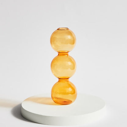 Modern Glass Candleholder-Orange | Bowlift