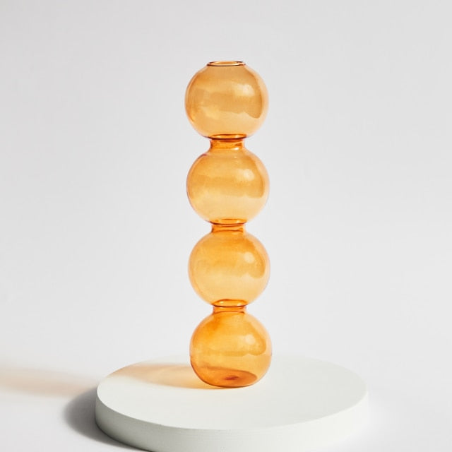 Modern Glass Candleholder-Orange | Bowlift