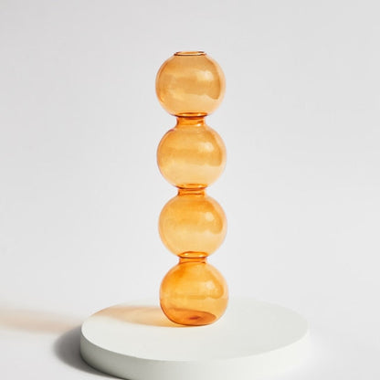 Modern Glass Candleholder-Orange | Bowlift