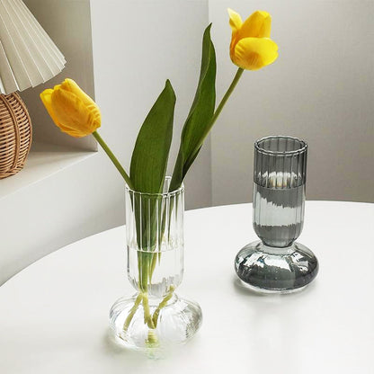 Glass Striped Cylinder Vase | Skanto