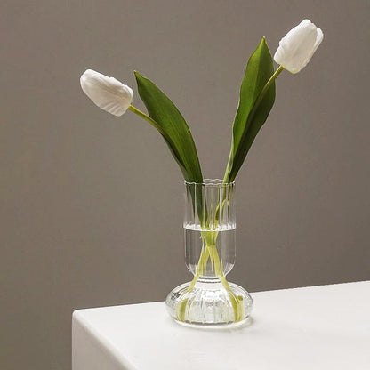 Glass Striped Cylinder Vase | Skanto