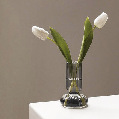 Glass Striped Cylinder Vase | Skanto