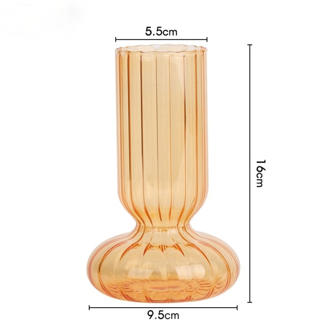 Glass Striped Cylinder Vase | Skanto