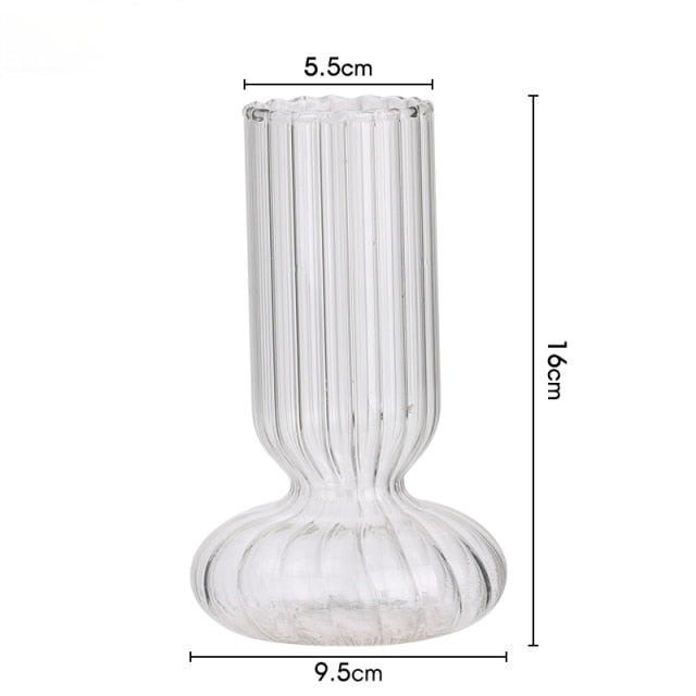 Glass Striped Cylinder Vase | Skanto
